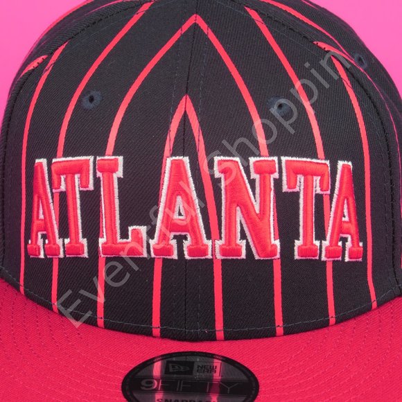 New Era Atlanta Braves Hat Mens OS Blue Snapback Striped Retro Y2K New - Picture 6 of 15